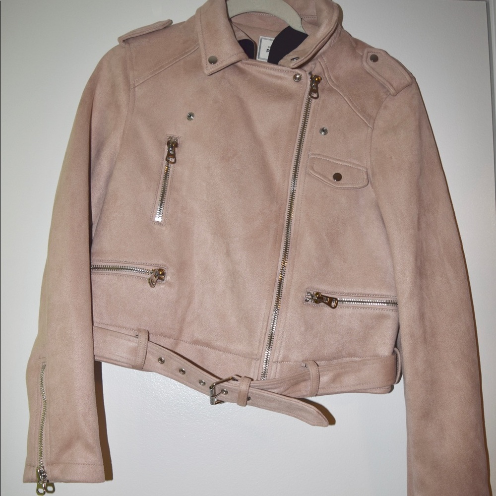 BRAND NEW MEDIUM PIMKIE PINK SUEDE LEATHER JACKET